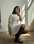 Vintage Crochet Rope Fit and Flare Mini Dress