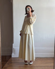 Vintage 70s Tiered Lace Tunic Wedding Dress Creme