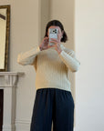 Vintage 90s Australian Pure Wool Cable Knit Jumper Creme