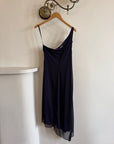 Vintage Y2K Party Dress with Flower Purple Noir