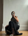 Vintage 60s Rare Embellished Tunic and Fluted Pant Set