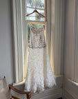 Vintage 90s Strapless Embellished Ruffled Wedding Gown