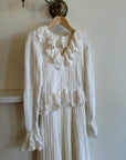 Vintage 1970s Crochet Ruffle Couture Wedding Gown