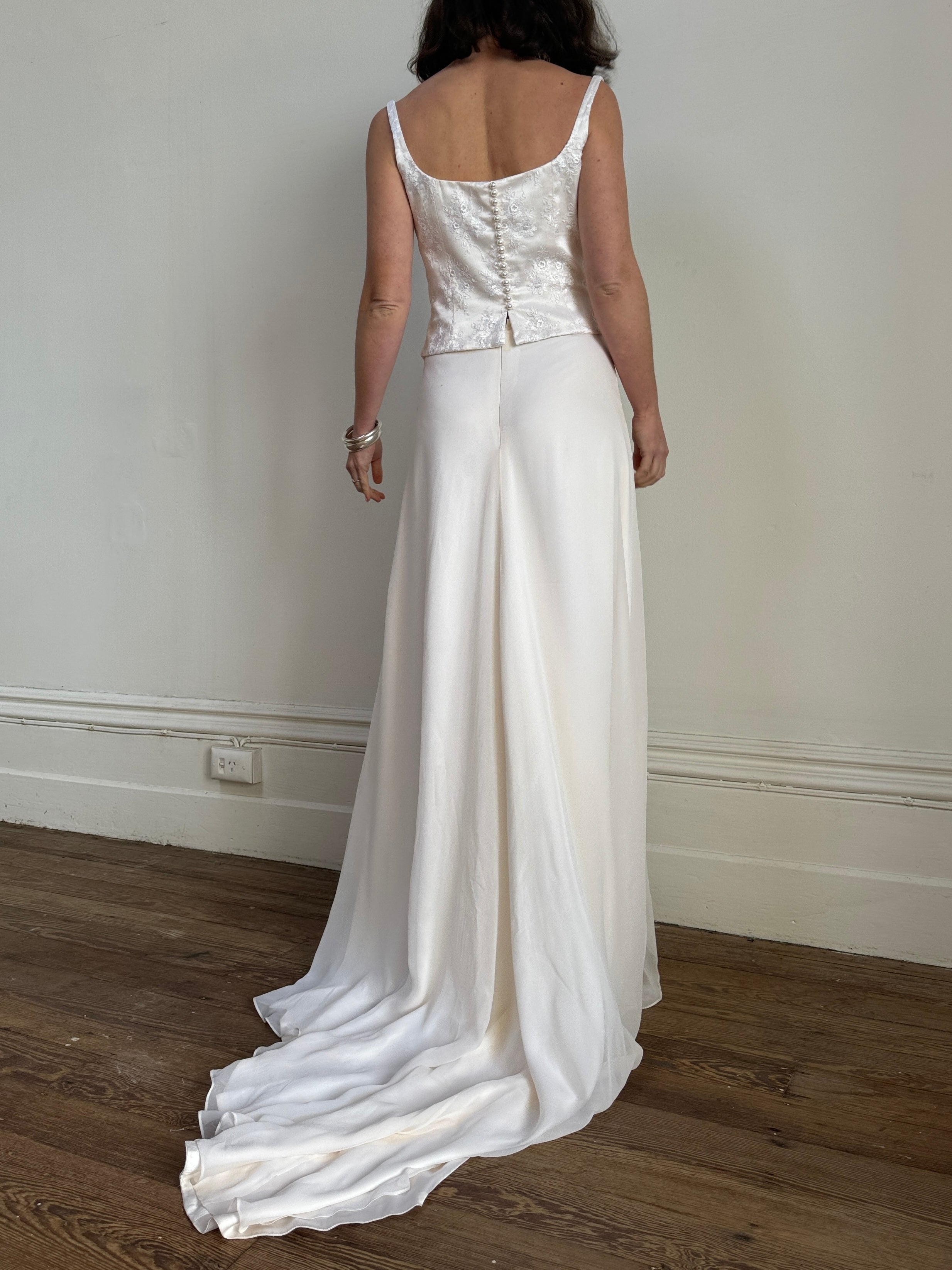 Vintage 90s Two Piece Corset and Skirt Bridal Set