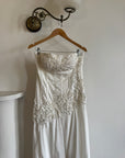 Vintage 90s Embroidered Strapless Fairy Wedding Gown