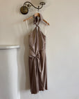 Vintage 90s Australian Made Bronze Satin Party Dress