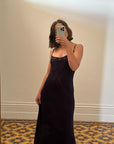 Vintage 90s Midnight Bias Strappy Dress with Sequins