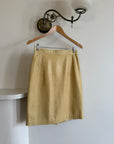 Vintage 90s Escada Butter Ostrich Leather Pencil Skirt