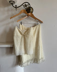 Vintage 90s Gathered Sequin Two Piece Creme