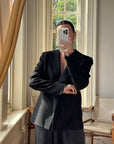 Vintage 90s Tailored Wool Blazer Noir