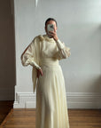 Vintage 60s Boat Neck Pussybow Wedding Dress