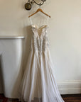 Vintage 90s Pure Silk Couture Drop Waist Wedding Gown