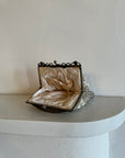 Vintage Silver Crystal and Pearl Beaded Evening Purse