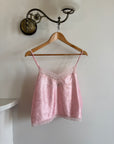 Vintage 60s Pink Lace Cropped Camisole