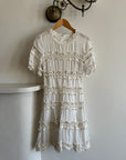 Vintage Crochet Rope Fit and Flare Mini Dress