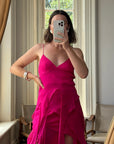Vintage Y2K Pure Silk Fairy Dress Hot Pink