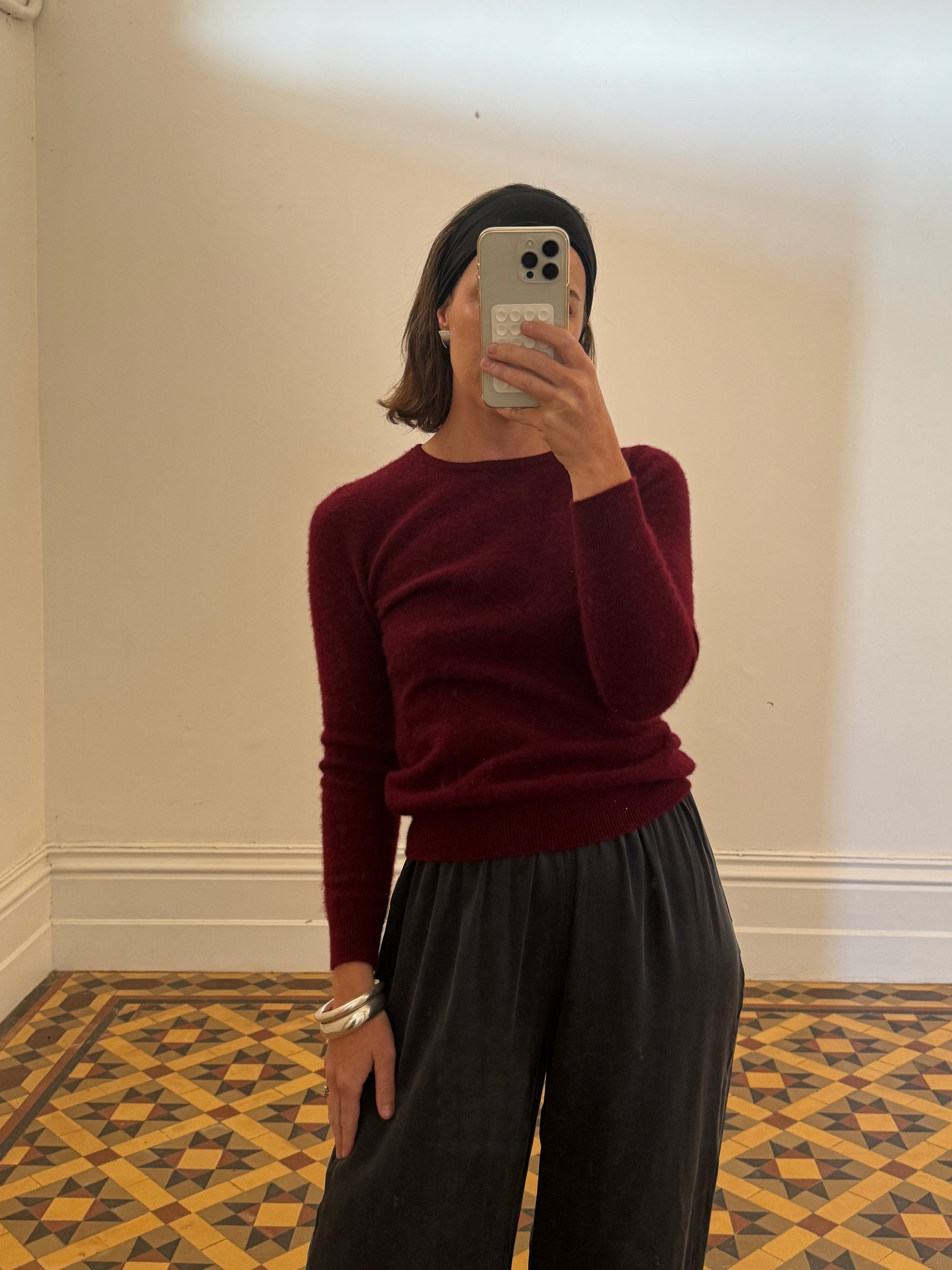 Vintage 90s Burgundy Cashmere Sweater