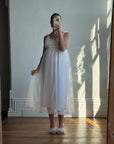 Vintage 50s Honeymoon Ruffle Slip White