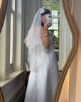 Vintage Mid Length Tulle Veil With Satin Headband
