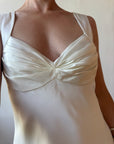 Vintage 90s Calvin Klein Satin Bridal Slip Ivory