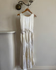 Vintage 30s Satin Bias Belted Bridal Midi