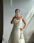Vintage Y2K Vera Wang Silk Pleated Wedding Gown