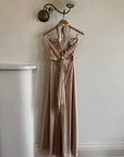 Vintage Y2K Champagne Satin Multiwear Prom Dress