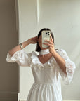 Vintage 70s Australian Made Rosette Wedding Dress