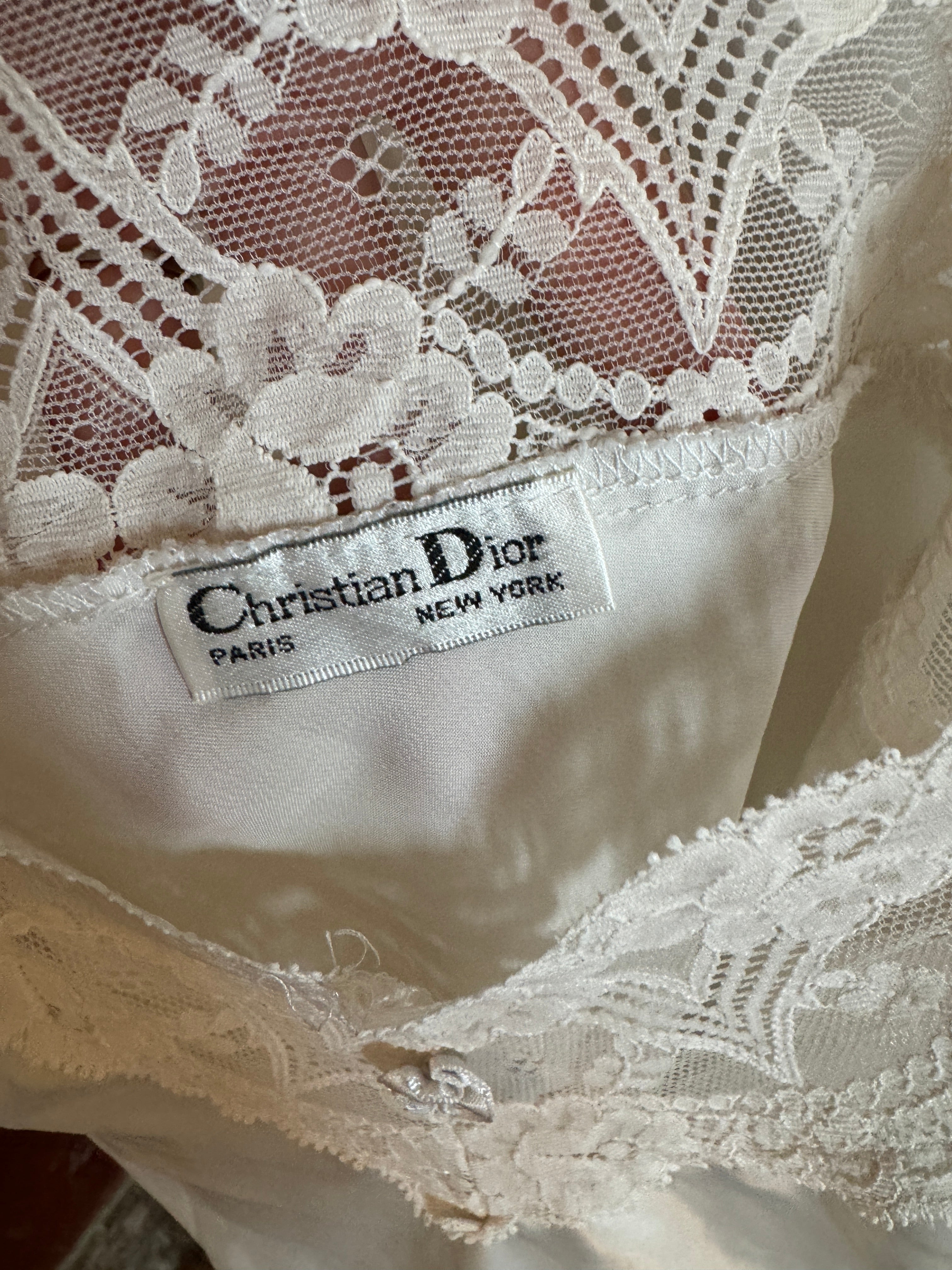 Vintage Christian Dior Lace Embroidered Camisole Ivory