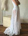 Vintage Lace Bridal Skirt with Train