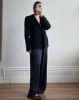 Vintage 90s Tailored Wool Blazer Noir