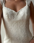 Vintage Y2K Fishtail Lace Wedding Gown