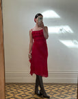 Vintage 90s Scarlett Red Slip Dress