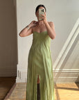 Vintage 90s Olive Strapless Fairy Dress