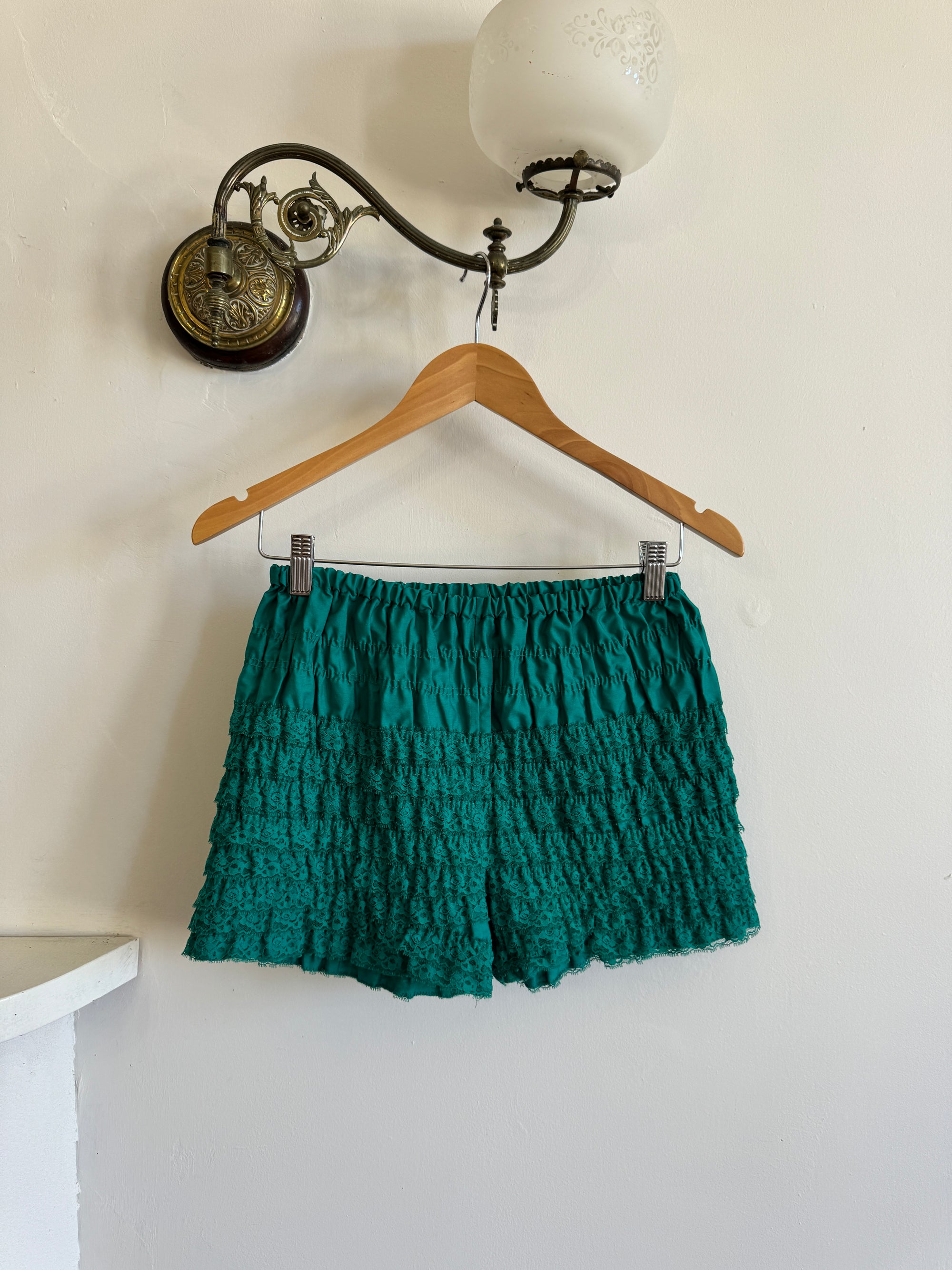 Vintage Ruffled Bloomer Shorts Teal