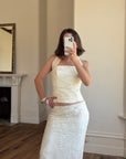 Vintage 90s Beaded Halter Two Piece Bridal Slip Set