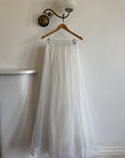 Vintage 80s Sheer Organza Webbed Lace Bridal Skirt
