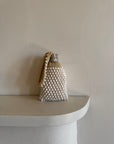 Vintage 60s Beaded Crochet Accordion Bag