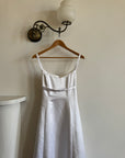 Vintage 90s Satin Empire Slip Wedding Dress With Tie