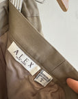 Vintage 80s Worsted Wool High Waist Suit Pant Olive Grey