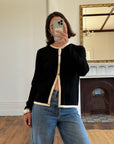 Vintage 90s Ralph Lauren Silk Blend Contrast Stitch Cardigan