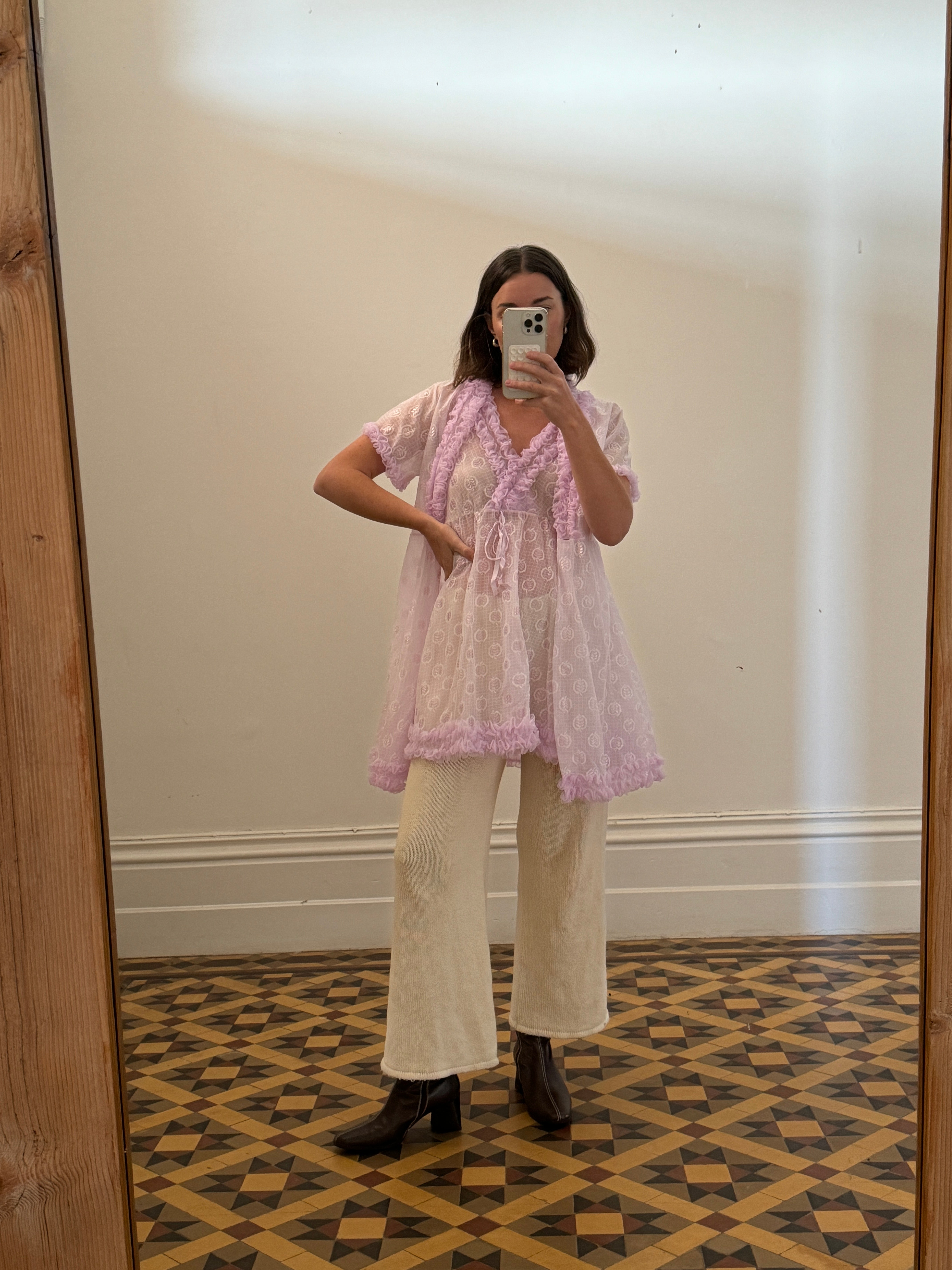 Vintage 50s Frou Frou Lilac Dress and Cape Set