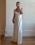 Vintage 90s Calvin Klein Satin Bridal Slip Ivory