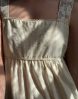 Vintage 70s Cotton Sundress Creme