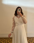 Vintage 70s Long Sleeved Boheme Bridal Dress