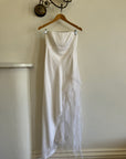 Vintage 90s Strapless Hanky Hem Dress White
