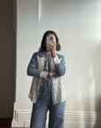 Vintage 70s 3 piece Chambray and Lace Western Set