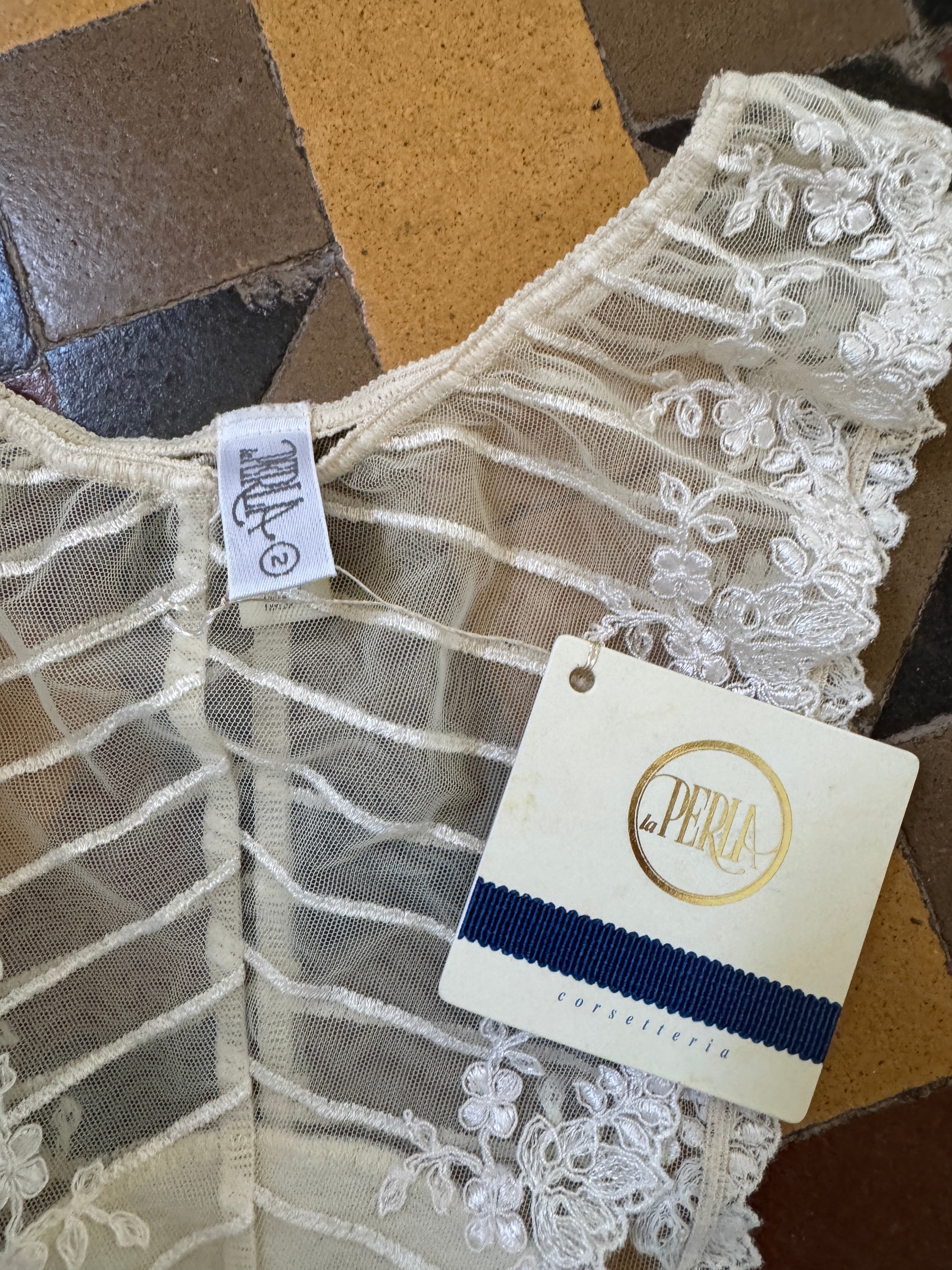 Vintage 90s La Perla Cream Lingerie Set With Original Tags