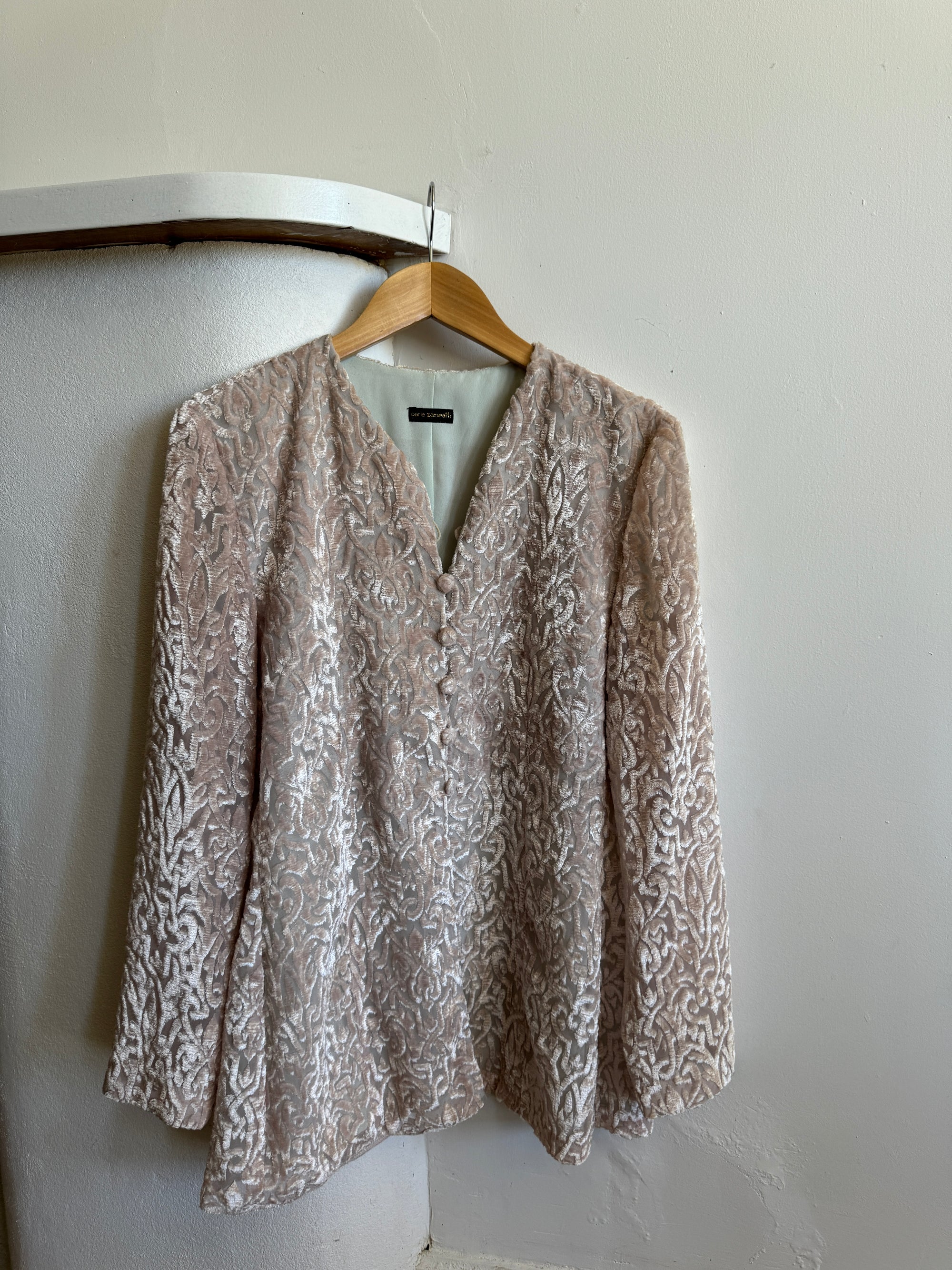 Vintage Carla Zampatti Velvet Jacquard Top