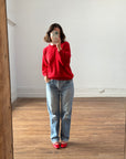 Vintage Red Wool Crew Jumper